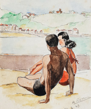 Sur la plage en 1943 (Saint Jean de Luz)